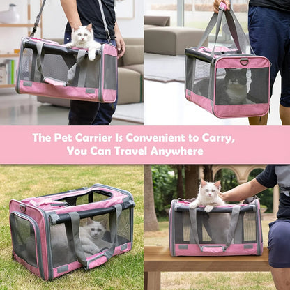 Soft-Sided Pet Carrier for Large & Medium Cats and Puppies
