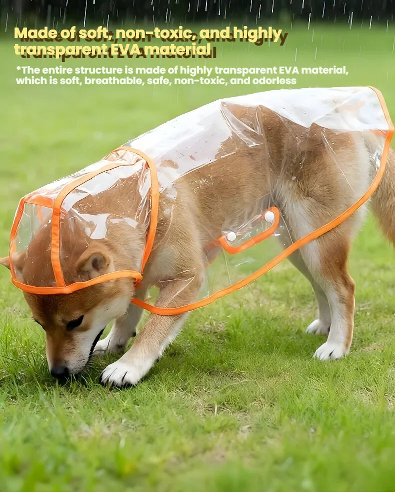 Transparent Waterproof Dog & Cat Raincoat Cape Poncho | Windproof Rain Coat for Small Dogs & Puppies