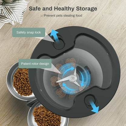 4L Automatic Pet Feeder – Stainless Steel Food Dispenser with WiFi App or Button Control