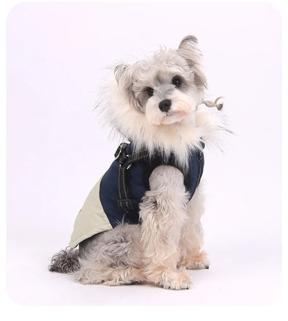 Fleece Hooded Dog Jacket – Warm Plush Winter Coat for Dogs & Cats