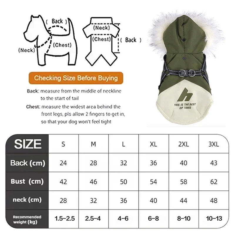 Fleece Hooded Dog Jacket – Warm Plush Winter Coat for Dogs & Cats