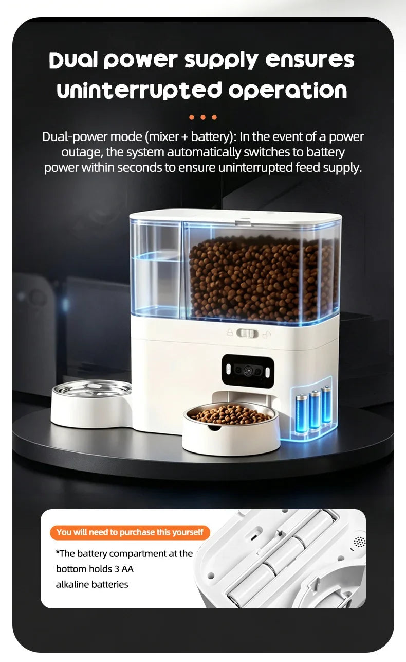 5L+3L Smart Automatic Pet Feeder with Camera & Water Dispenser