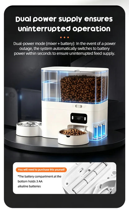 5L+3L Smart Automatic Pet Feeder with WiFi, Camera & Water Dispenser