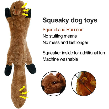 Stuffing-Free Squeaky Dog Toy with Crinkle