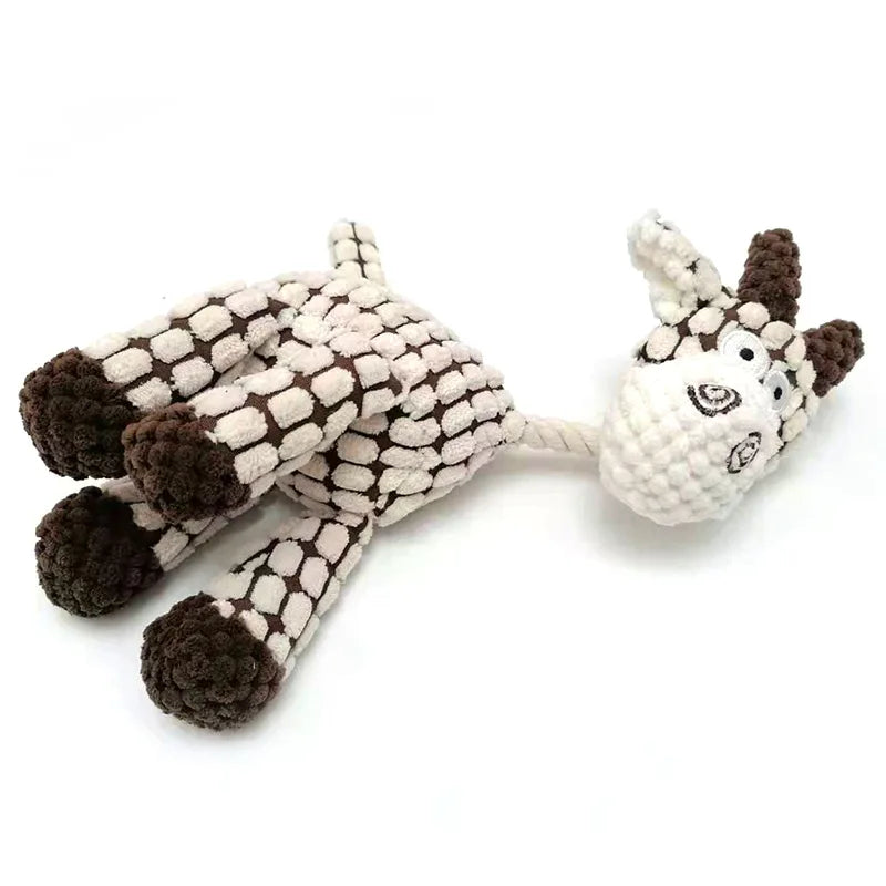 Donkey Shape Squeaky Plush Chew Toy for Dogs and Puppies