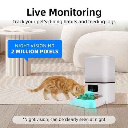 Smart WiFi Pet Feeder with HD Camera - 6L Large Capacity Automatic Dispenser