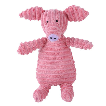 Corduroy Animal Squeaky Dog Toy - Bite Resistant