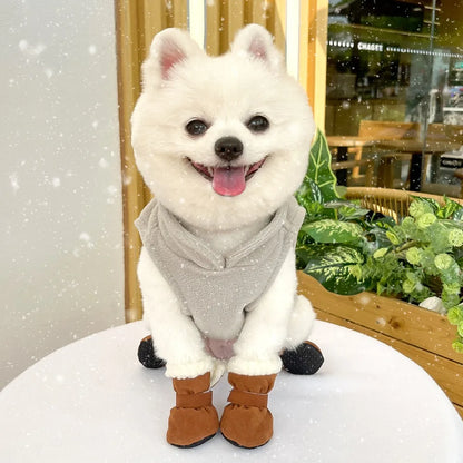 Winter Anti-Slip Dog Boots | Set of 4 for Small & Medium Dogs & Cats