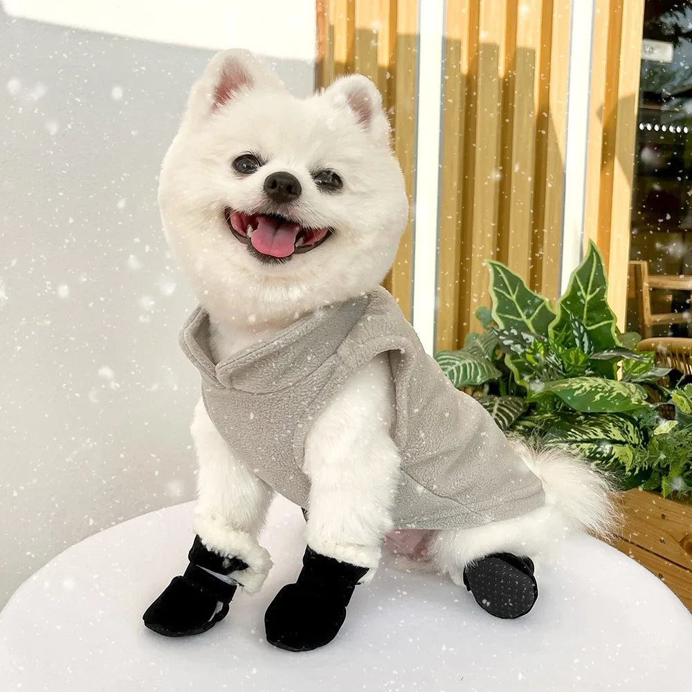 Winter Anti-Slip Dog Boots | Set of 4 for Small & Medium Dogs & Cats