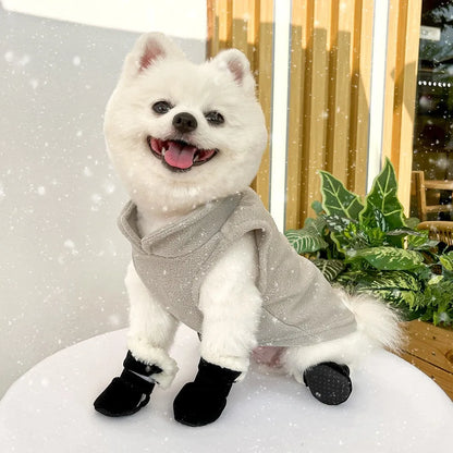Winter Anti-Slip Dog Boots | Set of 4 for Small & Medium Dogs & Cats