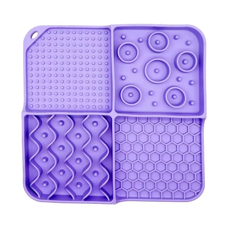 Slow Feeder Mat with Aluminium Bowl — Non-Toxic Silicone Anxiety & Boredom Relief for Dogs & Cats