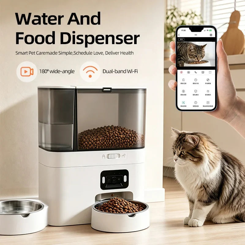 5L+3L Smart Automatic Pet Feeder with Camera & Water Dispenser