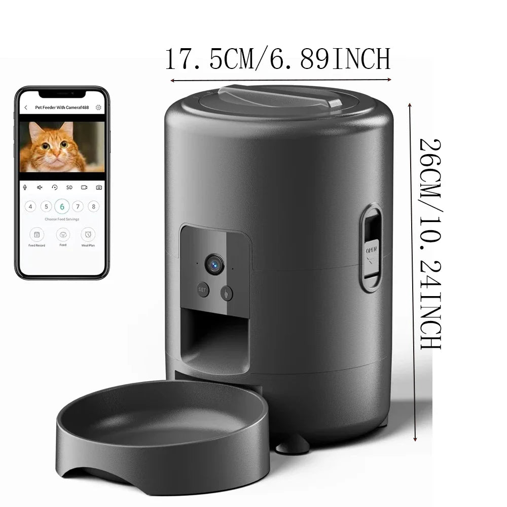 2L Automatic Pet Feeder with Camera — App-Controlled Timed Food Dispenser for Cats & Dogs