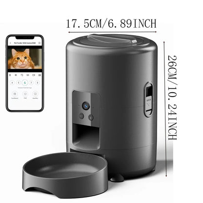 2L Automatic Pet Feeder with Camera — App-Controlled Timed Food Dispenser for Cats & Dogs