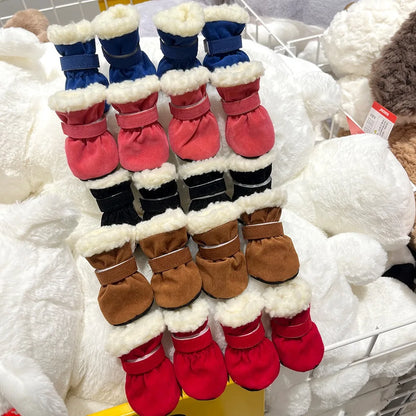Winter Anti-Slip Dog Boots | Set of 4 for Small & Medium Dogs & Cats