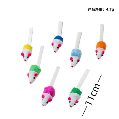 Feather Mouse Cat Toys - 10 Pack Interactive Play Set with Catnip