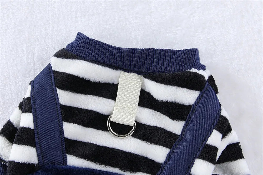 Soft Fleece Jumpsuit with Leash Ring for Small, Medium & Large Dogs & Cats