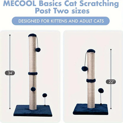 34-Inch Sisal Cat Scratching Post with Hanging Ball Toy