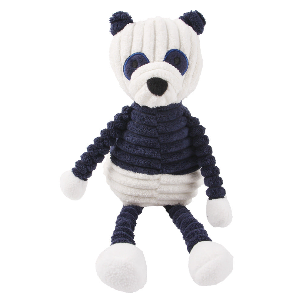 Corduroy Animal Squeaky Dog Toy - Bite Resistant
