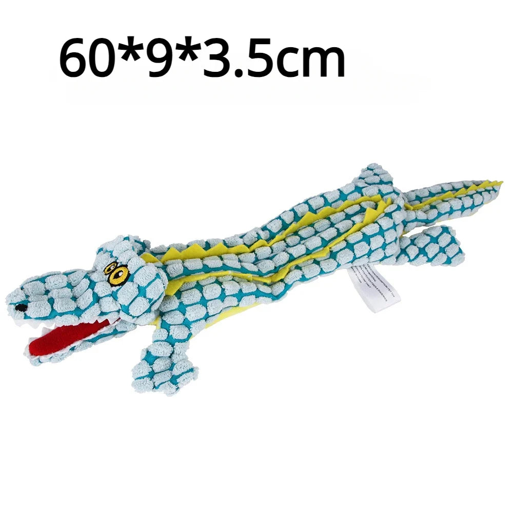Corduroy Animal Squeaky Dog Toy - Bite Resistant