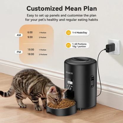 2L Automatic Pet Feeder - Smart Button Control Kibble Dispenser for Dogs & Cats