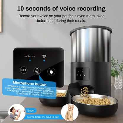 WiFi Automatic Pet Feeder with Stainless Steel Bowl – 4.5L