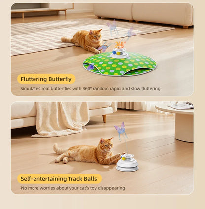 3-in-1 Interactive Cat Toy — Hide & Seek, Feather Chaser & Track Ball