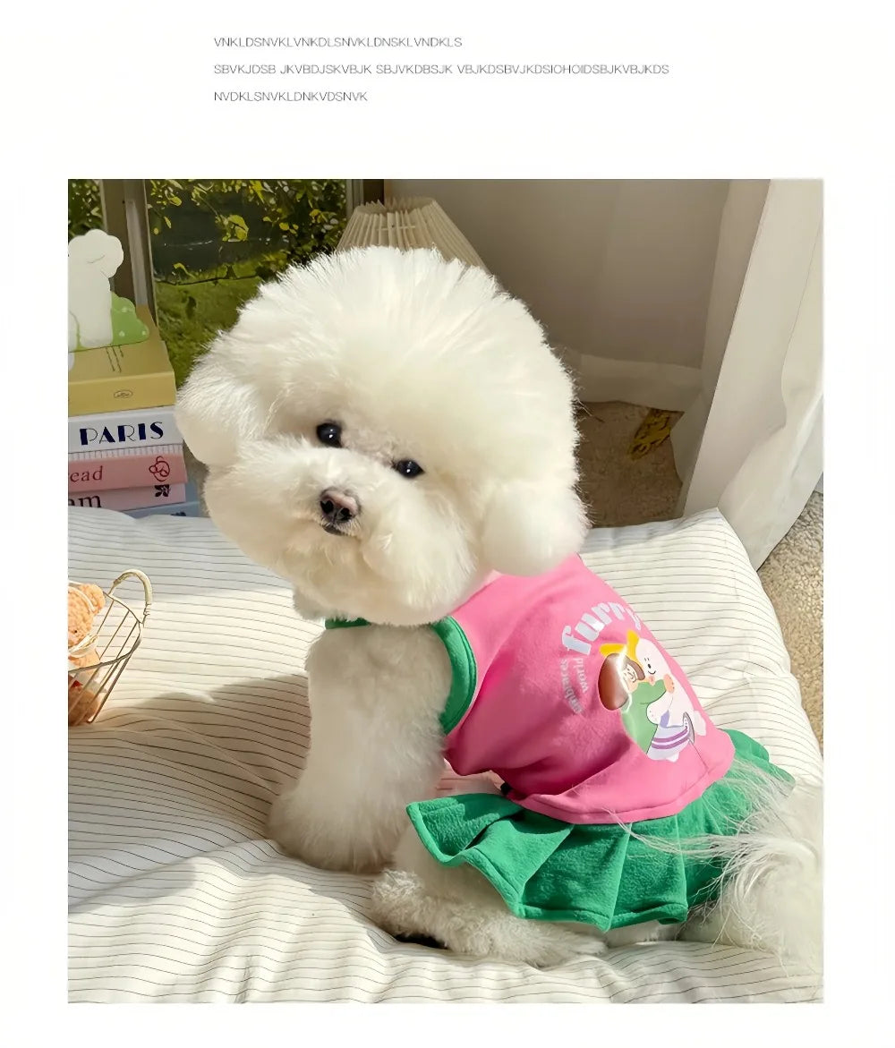 2-in-1 Cooling Slip Dress & Vest for Small Dogs & Cats | Breathable Summer Princess Skirt for Chihuahuas & Puppies