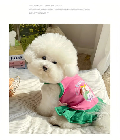 2-in-1 Cooling Slip Dress & Vest for Small Dogs & Cats | Breathable Summer Princess Skirt for Chihuahuas & Puppies