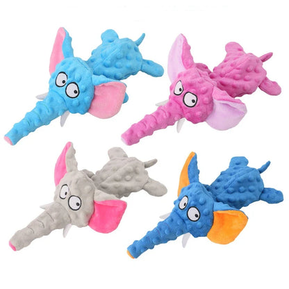 Elephant Plush Squeaky Dog Toy with Crinkle Paper