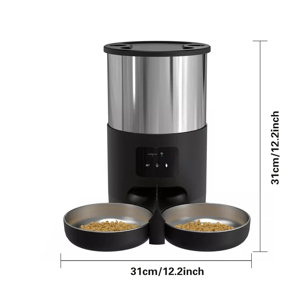 WiFi Automatic Pet Feeder with Stainless Steel Bowl – 4.5L