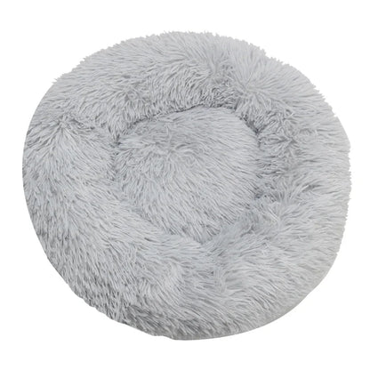 Round Plush Pet Bed — Washable Warm Basket for Dogs & Cats, 6 Sizes