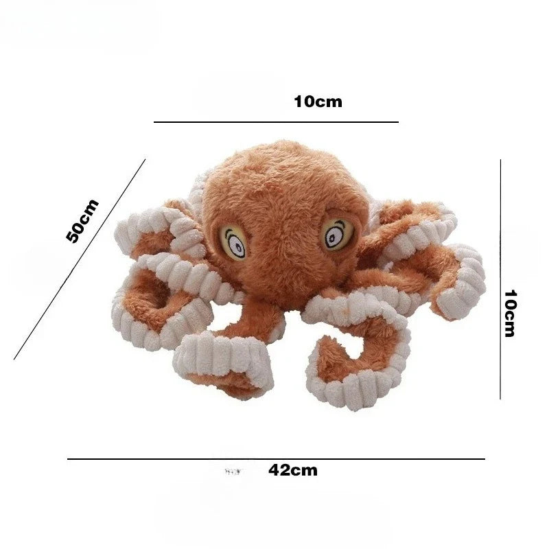 Octopus Plush Dog Toy - Bite Resistant Interactive Toy for Small & Large Dogs