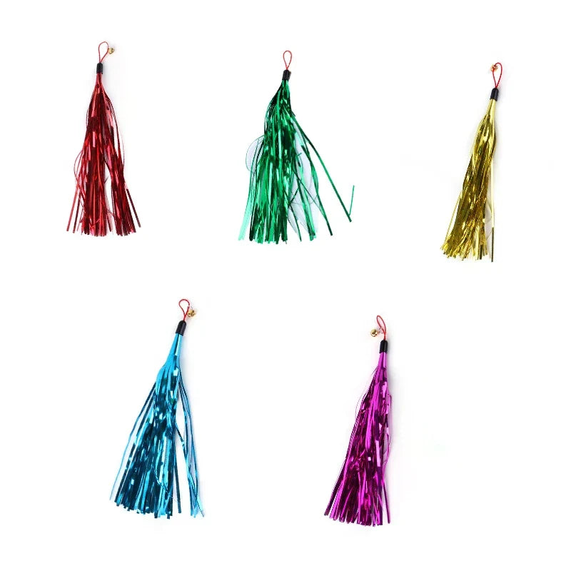 Feather Wand Cat Toy with Bell & Worm String - Interactive Teaser Set