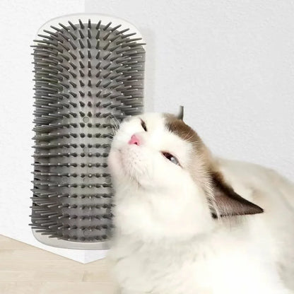 Cat Self-Grooming Wall Corner Brush - Massage & Hair Removal Tool