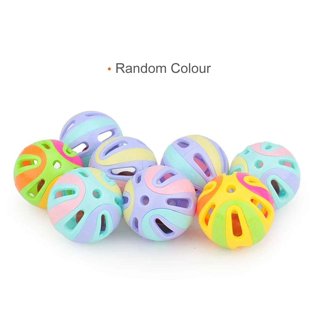 Colourful Bell Ball Cat Toys – Pack of 6