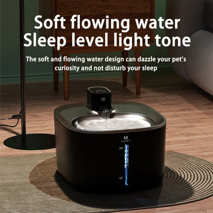 4L Stainless Steel Wireless Pet Water Fountain with Motion Sensor