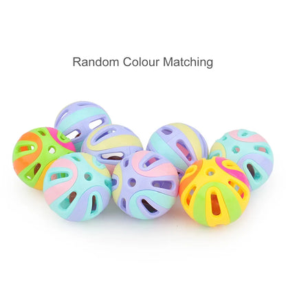 Colourful Bell Ball Cat Toys – Pack of 6