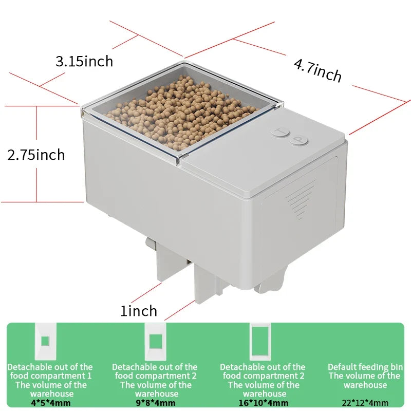 Adjustable Automatic Fish Feeder – Quantitative Aquarium Feeder for Goldfish & Indoor Tanks