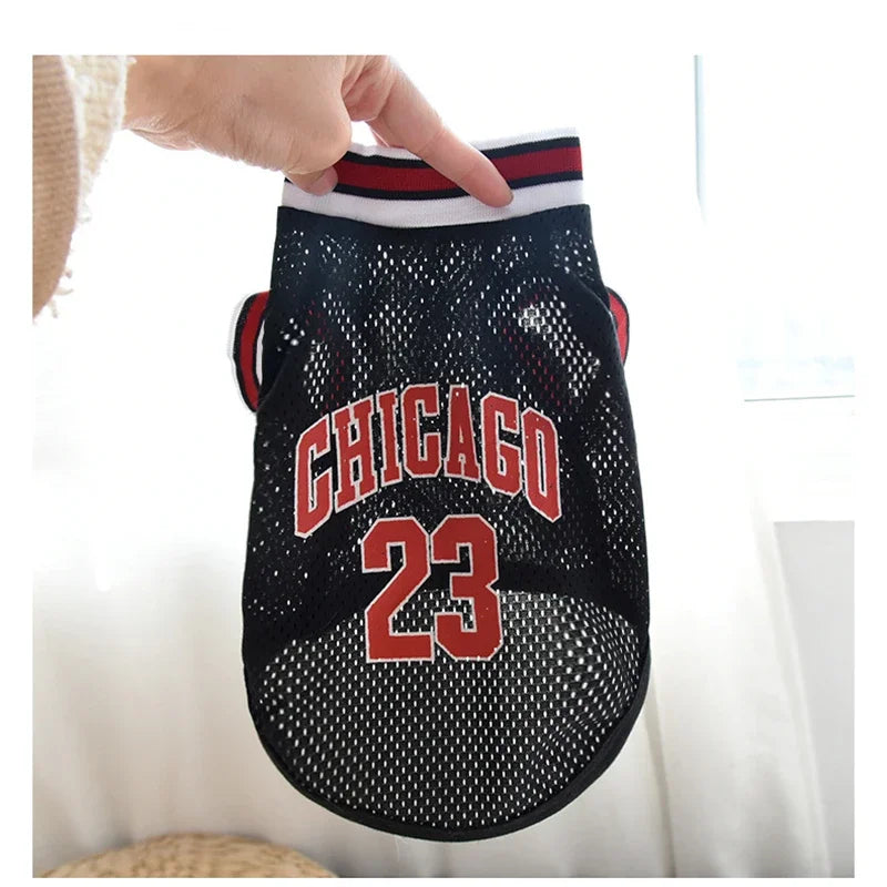 Mesh Breathable Dog Basketball Jersey - Summer Sport T-Shirt for Small to Large Dogs