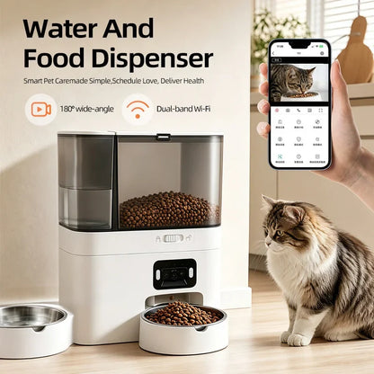Smart All-in-One Pet Feeder & Water Dispenser with HD Camera & WiFi App Control