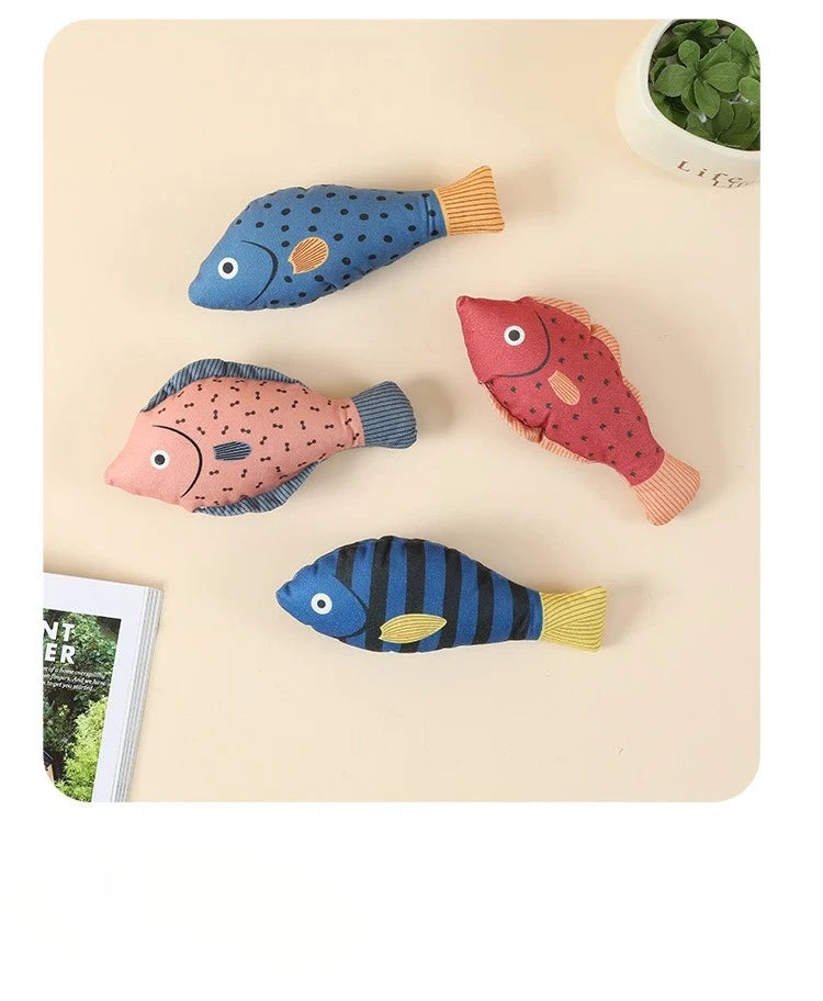 Interactive Plush Fish Cat Toy