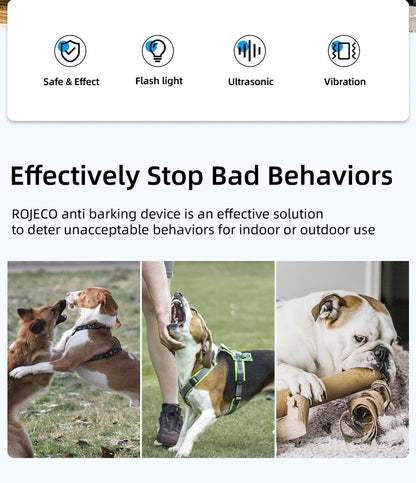 Ultrasonic Dog Repeller - Rechargeable Anti-Barking Device with LED Flashlight