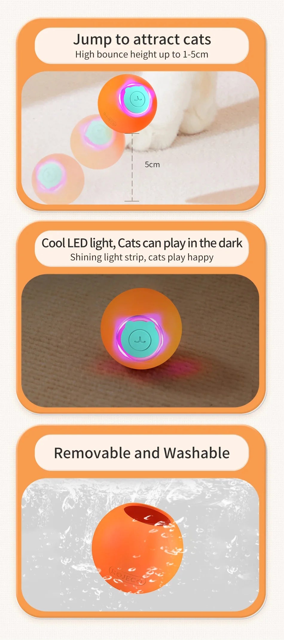 Smart Interactive Cat Ball - Automatic Rolling Electric Pet Toy