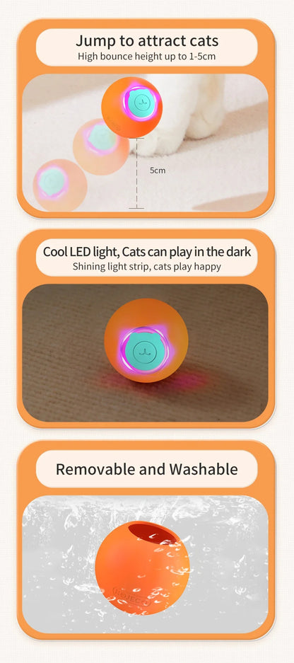 Smart Interactive Cat Ball - Automatic Rolling Electric Pet Toy