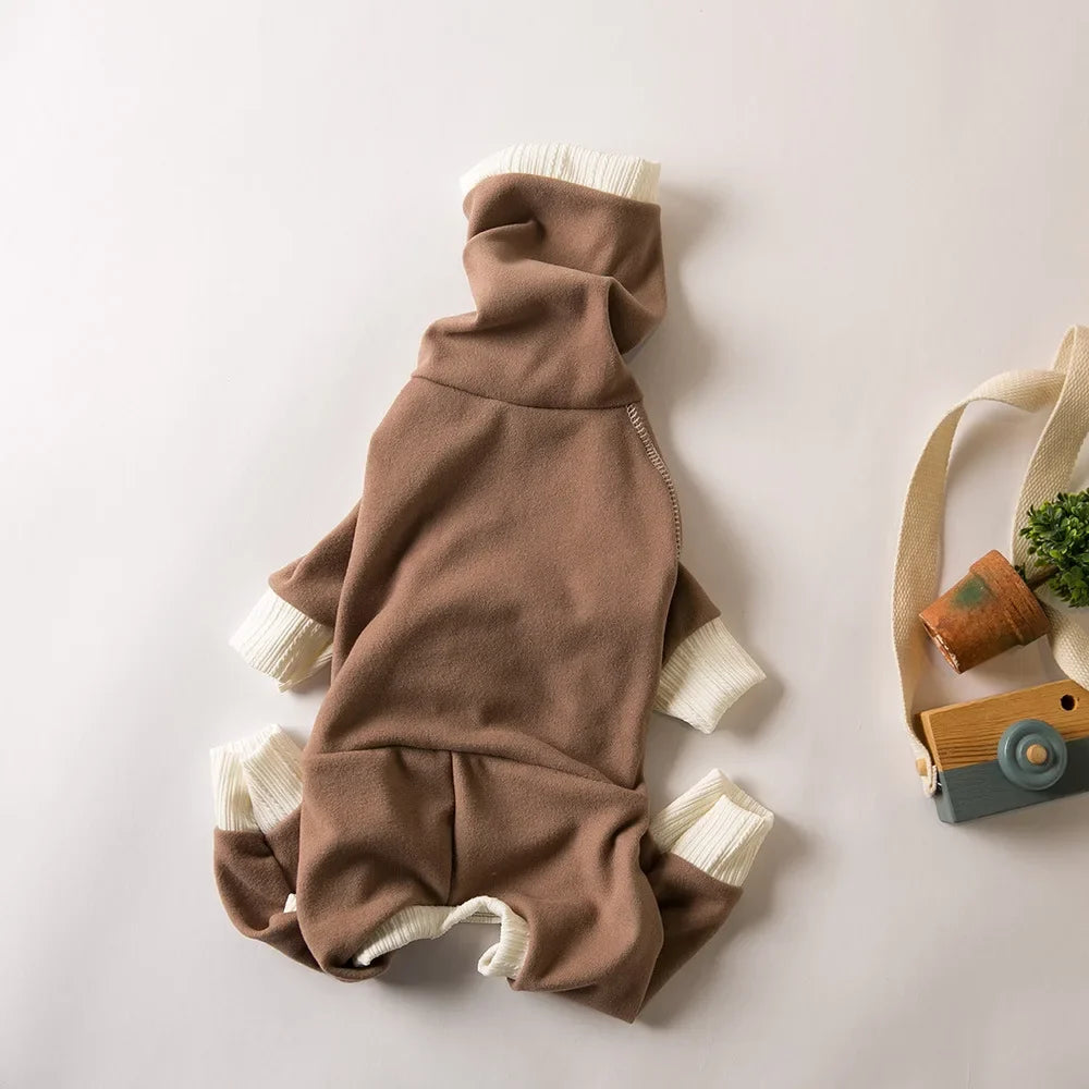 High-Neck Plush Dog Jumper — Four-Legged Warm Base Layer
