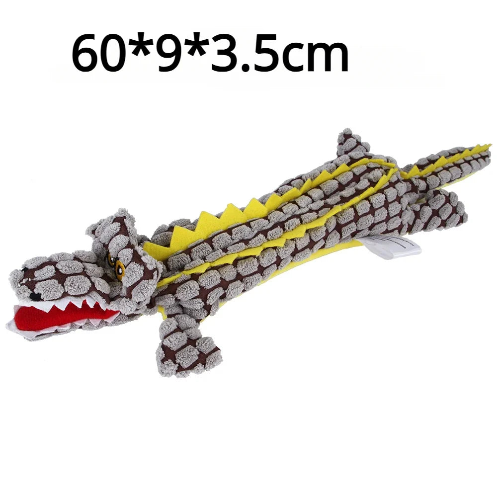 Corduroy Animal Squeaky Dog Toy - Bite Resistant