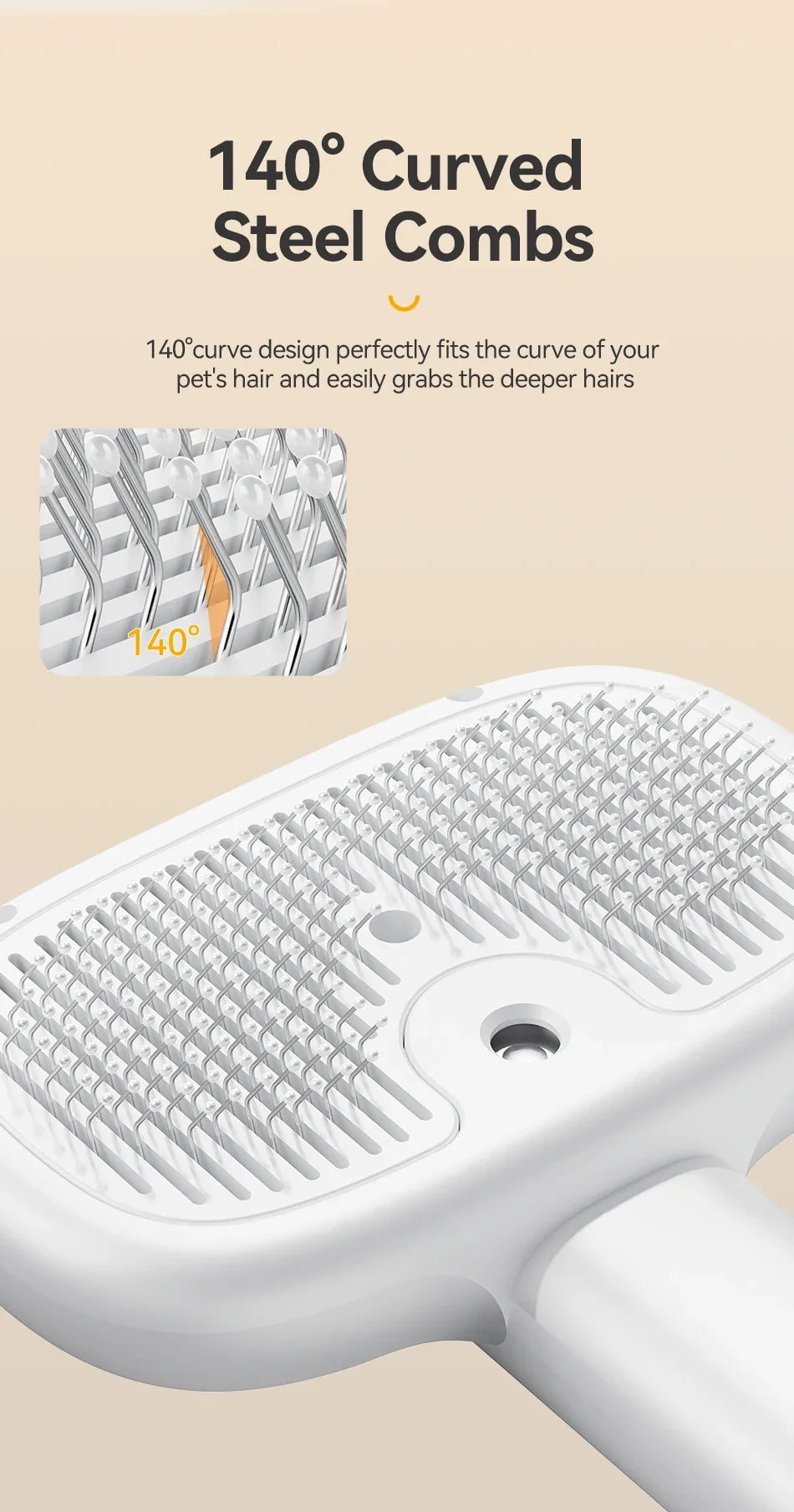 Electric Steam Spray Grooming Brush for Dogs & Cats