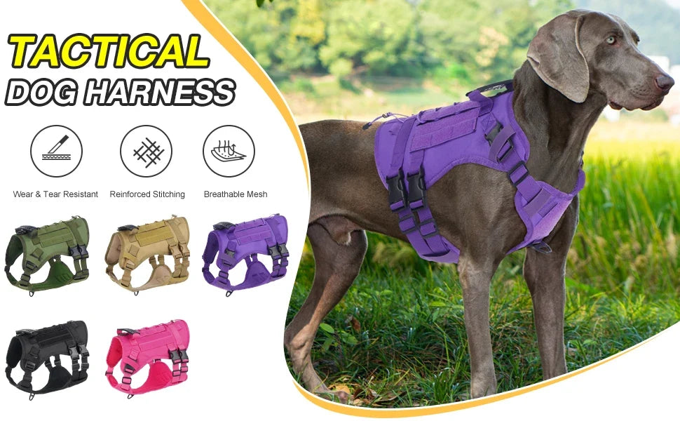 Tactical Chest Strap Dog Harness with Reinforcement Loop