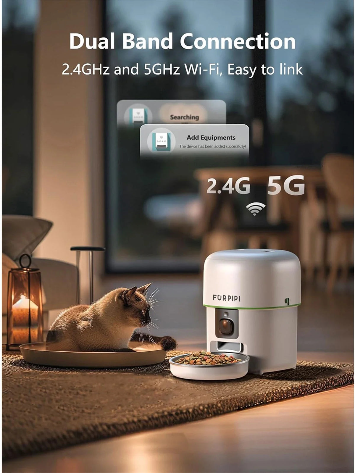 Smart Camera Pet Feeder with 1080P HD & 5G WiFi